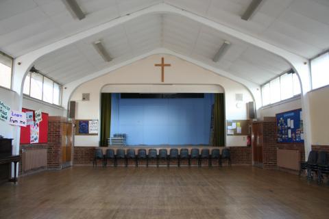 Image of the hall, facing the stage